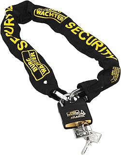 Burg-Wächter Vierkantkette, Set mit Schloss, Kette für Fahrrad, Motorrad, E-Scooter, Gartenmöb…